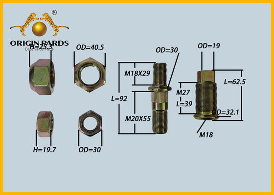 Kit bulloni ruota ORIGIN PARDS 8970170432 Assale posteriore destro Tamburo freno a 5 fori Cerchione Ruota Fissaggio Motore Isuzu NPR NMR Truck 4JJ1 4HG1